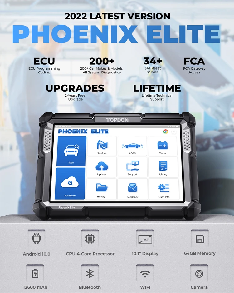 TOPDON PHOENIX ELITE Car Ecu U - Car Diagnostic Tool recensie en prijs