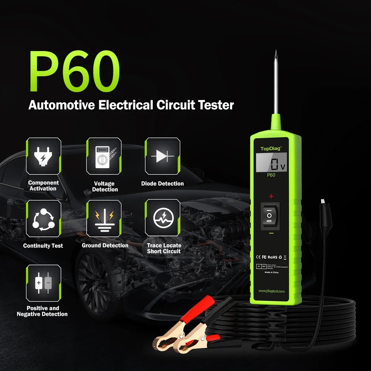Jdiag P60 Automotive Power Cir - Car Diagnostic Tool recensie en prijs